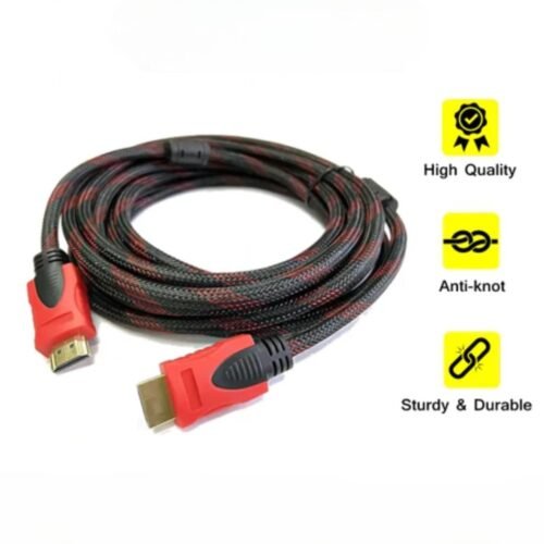 5M HDMI Cable – High-Speed HDMI 2.0 Cord for 4K Ultra HD, Full HD 1080p, 3D, Audio Return Channel, Ethernet Support – Compatible with TV, Monitor, Gaming Console, Projector, Blu-ray & More