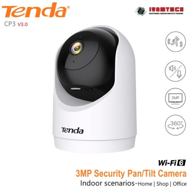 Tenda CP3 Pro V3 3MP AI Security Camera – 360° Pan/Tilt, Motion Tracking, Night Vision