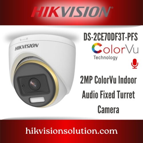 Hikvision DS-2CE70DF3T-PFS 2MP ColorVu Dome Camera with Built-in Audio