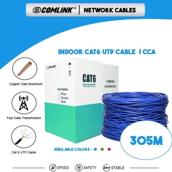 305M CAT6 UTP CABLE CCA COMLINK INDOOR