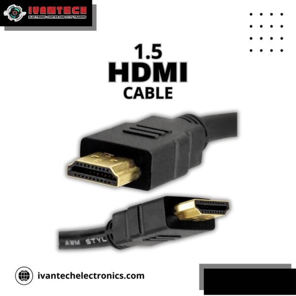 High-Speed 1.5M HDMI Cable with Gold-Plated Connectors - Image 3