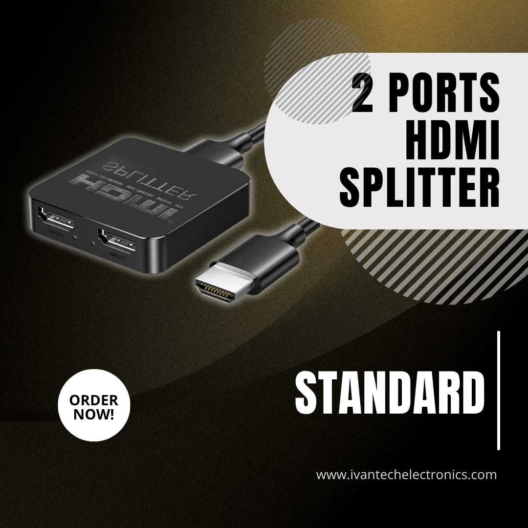 2 Ports HDMI Splitter Standard – Dual Display, Full HD 1080p, Plug & Play - Image 2