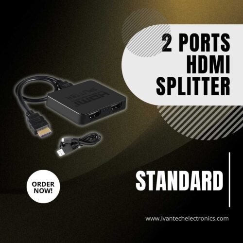 2 Ports HDMI Splitter Standard – Dual Display, Full HD 1080p, Plug & Play