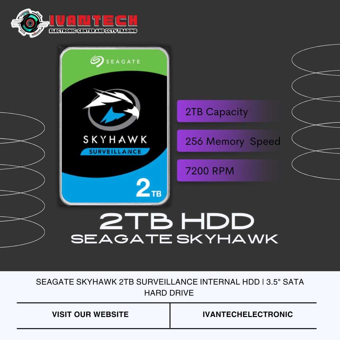 Seagate SkyHawk 2TB Surveillance HDD – 3.5" SATA for NVR/DVR Systems