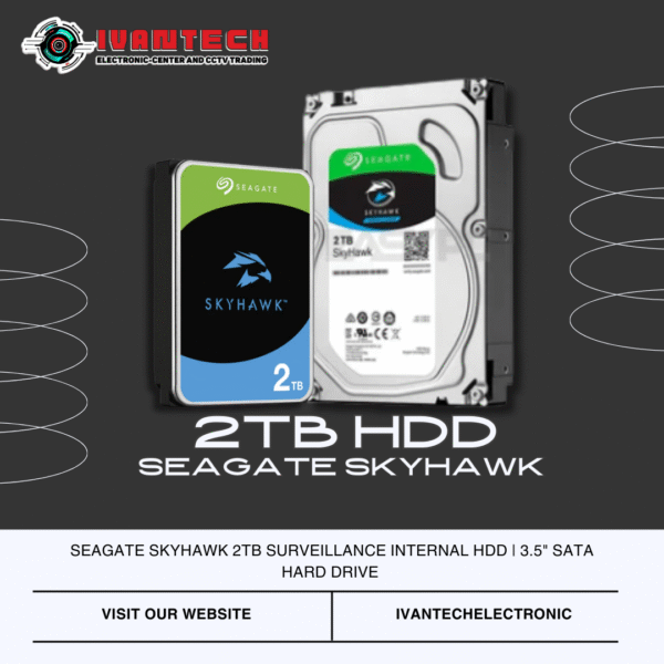 Seagate SkyHawk 2TB Surveillance Internal HDD | 3.5" SATA Hard Drive | Optimized for 24/7 Video Recording | SkyHawk Health Management | Enhanced Reliability | Up to 64 HD Cameras Supported - Image 2