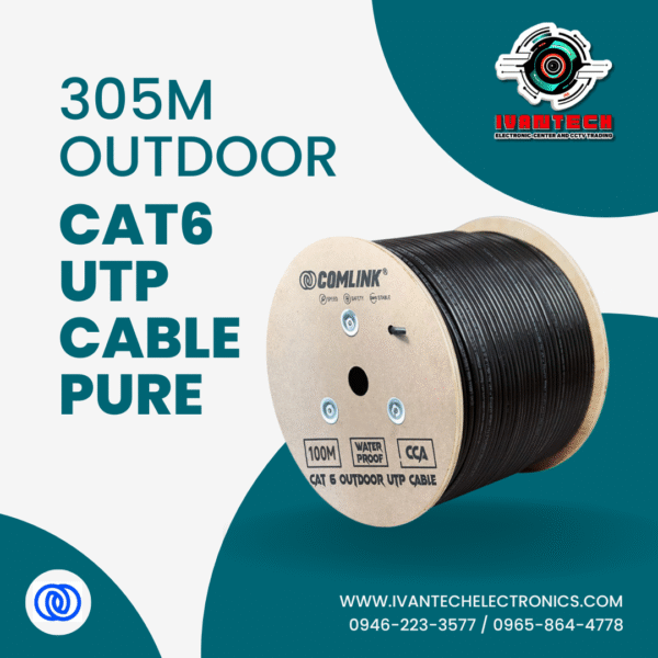 305M Outdoor CAT6 UTP Cable – Pure Copper, Waterproof UV-Resistant, High-Speed 1000Mbps LAN Network Ethernet Cable for CCTV, ISP, Data & Internet Connection – COMLINK Durable UTP Roll - Image 3