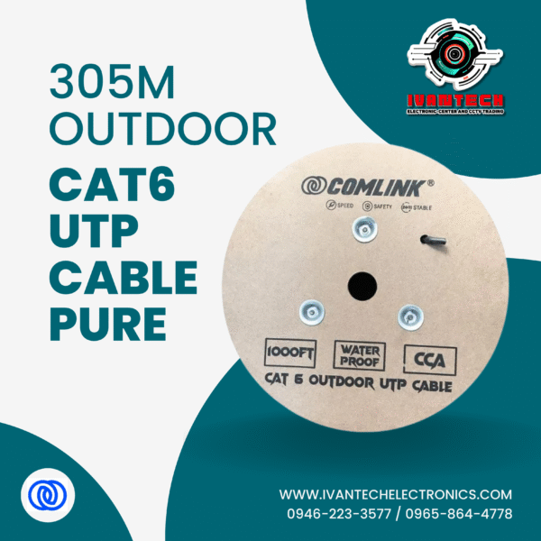 305M Outdoor CAT6 UTP Cable – Pure Copper, Waterproof UV-Resistant, High-Speed 1000Mbps LAN Network Ethernet Cable for CCTV, ISP, Data & Internet Connection – COMLINK Durable UTP Roll - Image 4