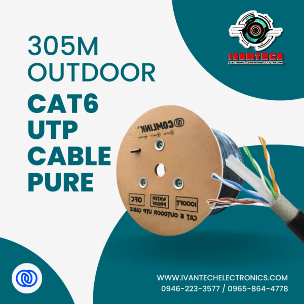 305M Outdoor CAT6 UTP Cable – Pure Copper, Waterproof UV-Resistant, High-Speed 1000Mbps LAN Network Ethernet Cable for CCTV, ISP, Data & Internet Connection – COMLINK Durable UTP Roll - Image 5