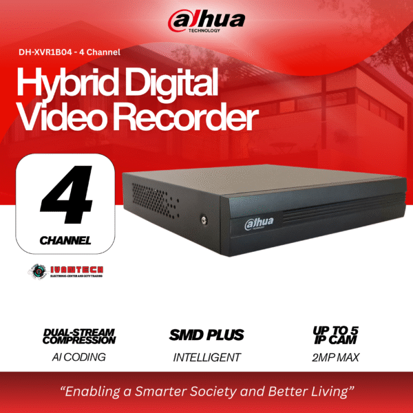 Dahua DH-XVR1B04-I 4-Channel Penta-brid 1080N/720P Cooper 1U DVR – Hybrid Analog + IP, SMD Plus, AI Coding, 1 HDD/SSD, Long-Range Coax Support - Image 5