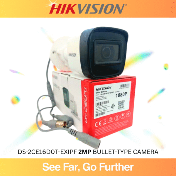 Hikvision DS-2CE16D0T-EXIPF 2MP HD Bullet Camera – 1080p Resolution, EXIR 2.0 Night Vision up to 20m, Smart IR, 4-in-1 Output (TVI/AHD/CVI/CVBS), IP67 Weatherproof, Multiple Lens Options, Outdoor CCTV - Image 3