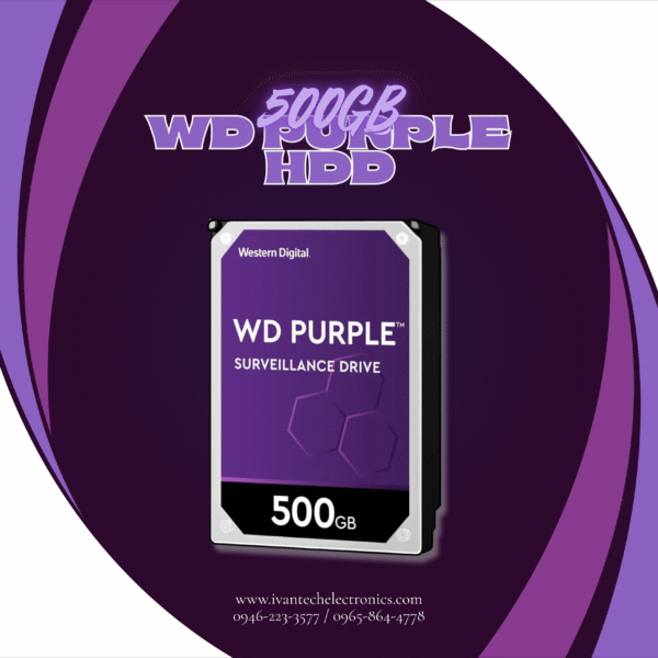 500GB WD Purple Surveillance Hard Drive – 24/7 Security Storage, Optimized for CCTV DVR/NVR, Low Power Consumption, High Durability, AllFrame Technology, Quiet Operation, Reliable Performance - Image 2