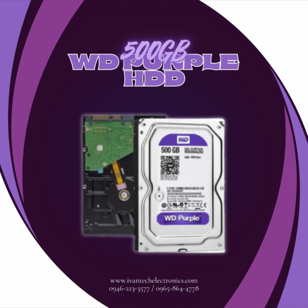 500GB WD Purple Surveillance Hard Drive – 24/7 Security Storage, Optimized for CCTV DVR/NVR, Low Power Consumption, High Durability, AllFrame Technology, Quiet Operation, Reliable Performance - Image 3