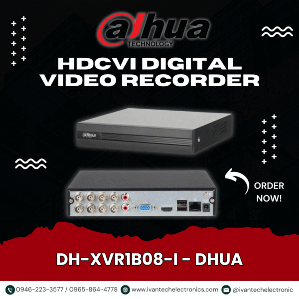DHUA DH-XVR1B08-I 8-Channel XVR Digital Video Recorder – H.265+/H.265, 5-in-1 Penta-brid DVR, Smart Motion Detection, Remote Access via Mobile App, HDMI/VGA Output, 4K Support - Image 2