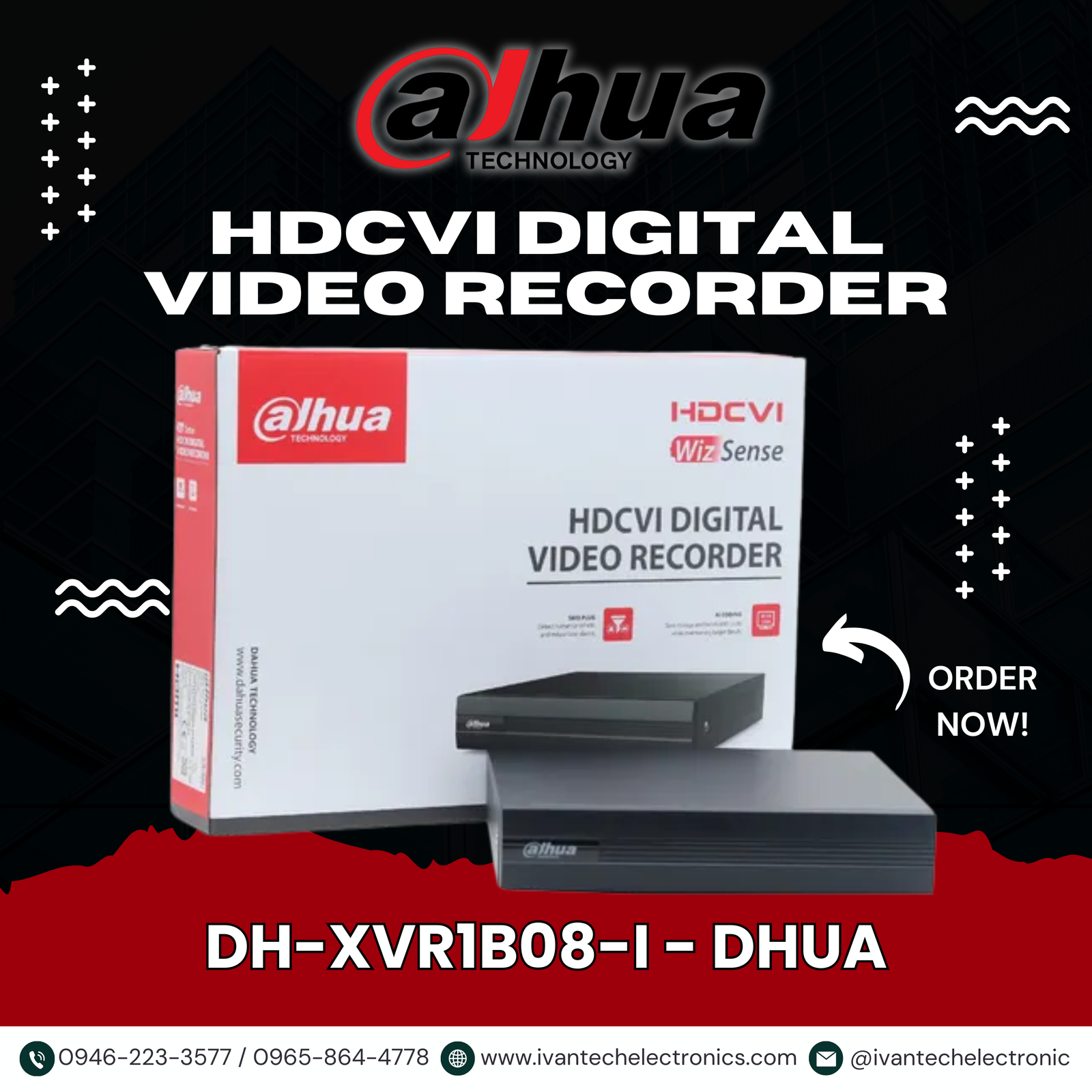 DHUA DH-XVR1B08-I 8-Channel XVR Digital Video Recorder – H.265+/H.265, 5-in-1 Penta-brid DVR, Smart Motion Detection, Remote Access via Mobile App, HDMI/VGA Output, 4K Support