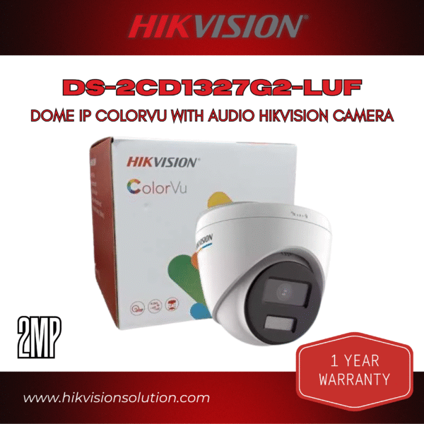 Hikvision DS-2CD1327G2-LUF 2MP Dome IP Camera | ColorVu Full-Color Night Vision, Built-in Microphone, Smart Human & Vehicle Detection, Weatherproof Security CCTV Surveillance with Audio - Image 5