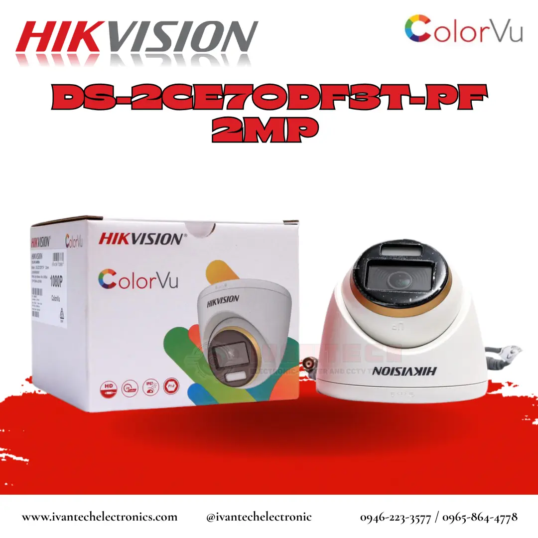 Hikvision DS-2CE70DF3T-PF 2MP ColorVu Dome Camera – 1080p Full HD - Image 2
