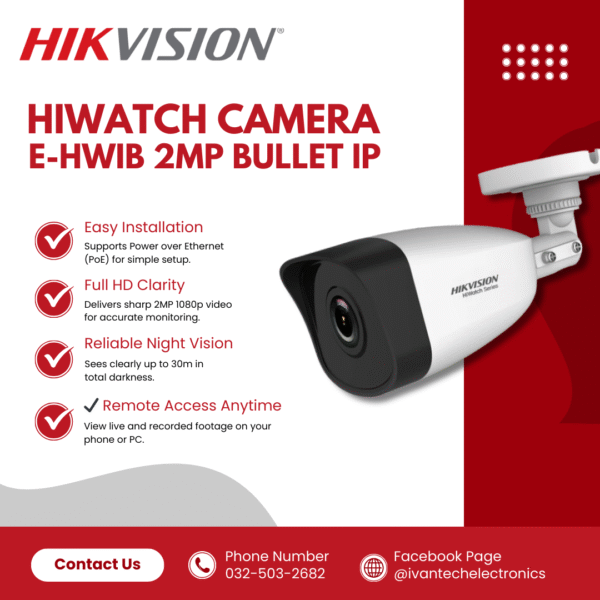E-HWIB 2MP BULLET IP HIKVISION HIWATCH CAMERA