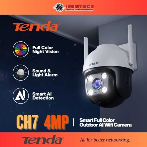 Tenda CH7 4MP Wi-Fi Bullet Camera – Full-Color Night Vision CCTV