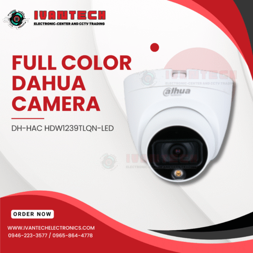 DH-HAC-HDW1239TLQN-LED 2MP Dome Full-Color Dahua Camera | 24/7 Color Monitoring | Full HD | Built-in Warm LED | Night Vision | Weatherproof IP67 | Security CCTV