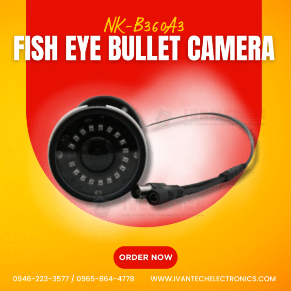NK-B360A3 2MP Fisheye Bullet Camera – Wide-Angle Surveillance, Full HD 1080p, Night Vision, Weatherproof IP67, Motion Detection, Remote Viewing, Ideal for Indoor & Outdoor Security Systems - Image 3