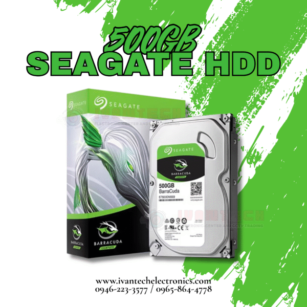 500GB Seagate Internal Hard Disk Drive (HDD) – 7200RPM, SATA 6Gb/s Interface, 16MB Cache, 3.5" Desktop Storage for Fast Data Access, Backup & Reliable Performance