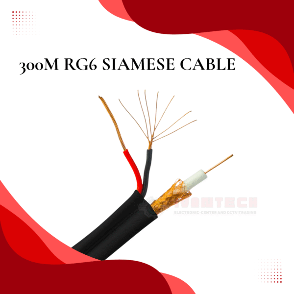 High-Performance 300M RG6 Siamese Coaxial Cable with Power | Premium CCTV Video & DC Power Transmission Cable | Durable, Low-Loss, Weatherproof Cable for Security Camera Systems – 300 Meters - Image 4