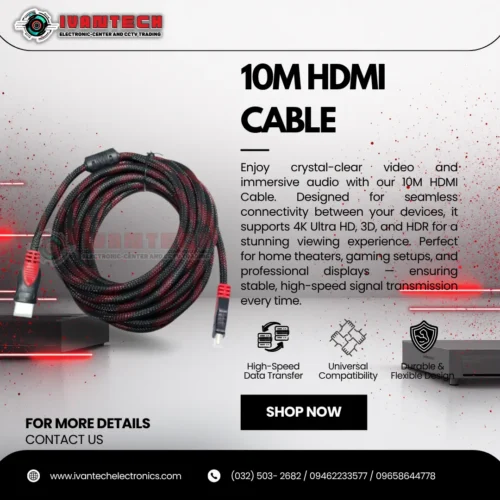 10M High-Speed HDMI Cable – 4K UHD HDR Audio & Video Cord