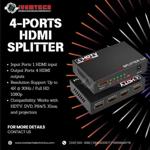 4-Port HDMI Splitter Standard – 1 In 4 Out 4K Full HD Distributor