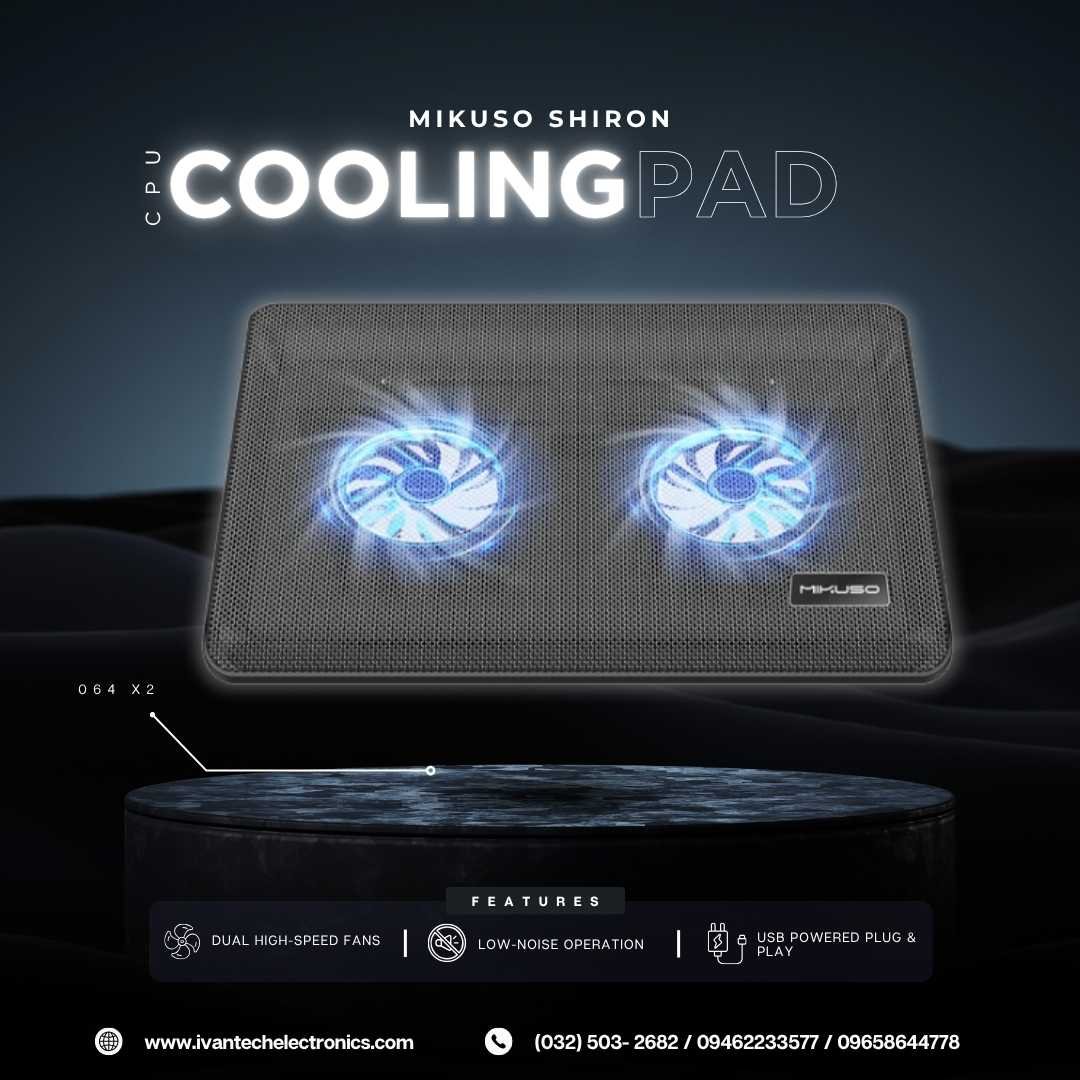 CPU Cooling Pad 064 X2 Dual-Fan Laptop Cooler - Image 2