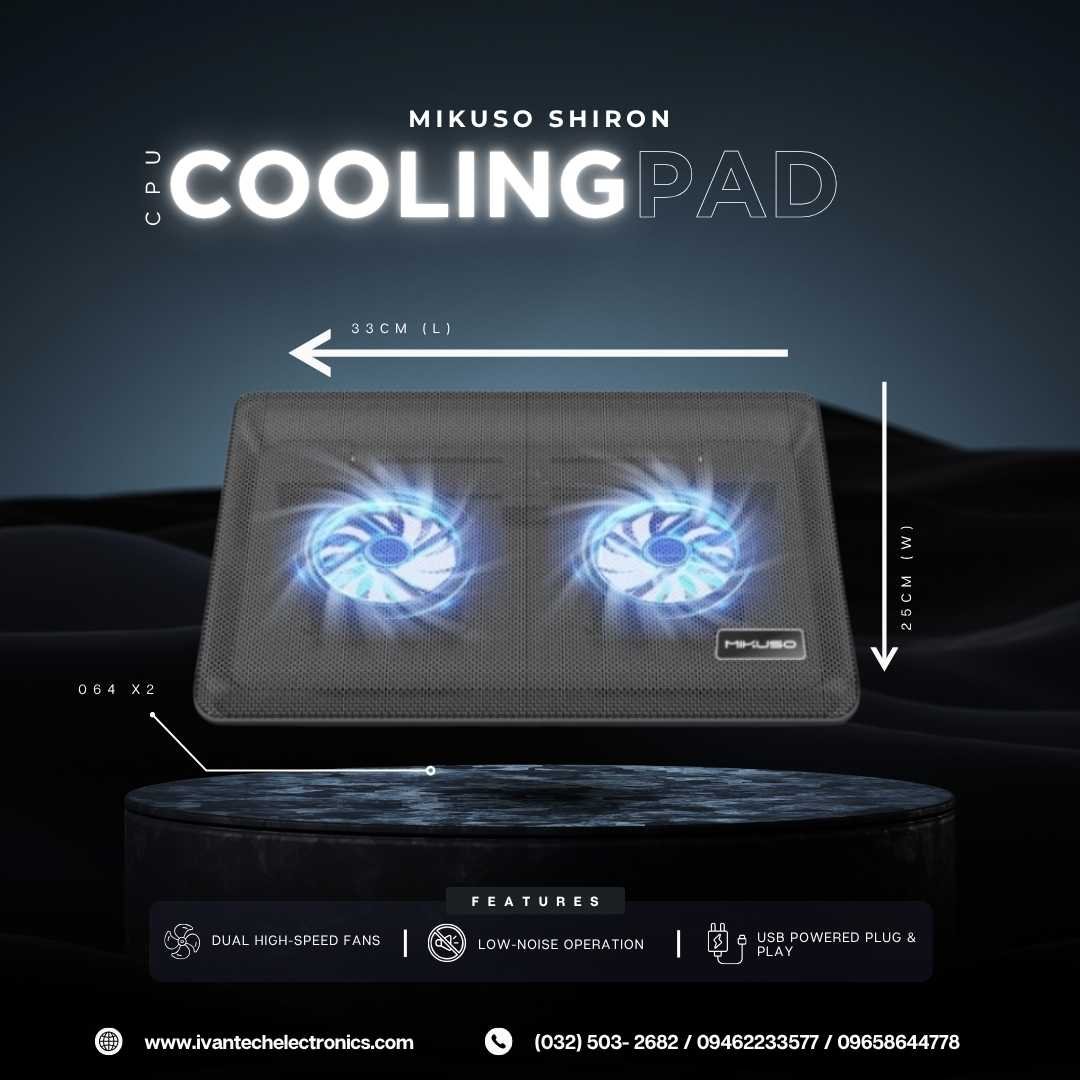 CPU Cooling Pad 064 X2 Dual-Fan Laptop Cooler - Image 4