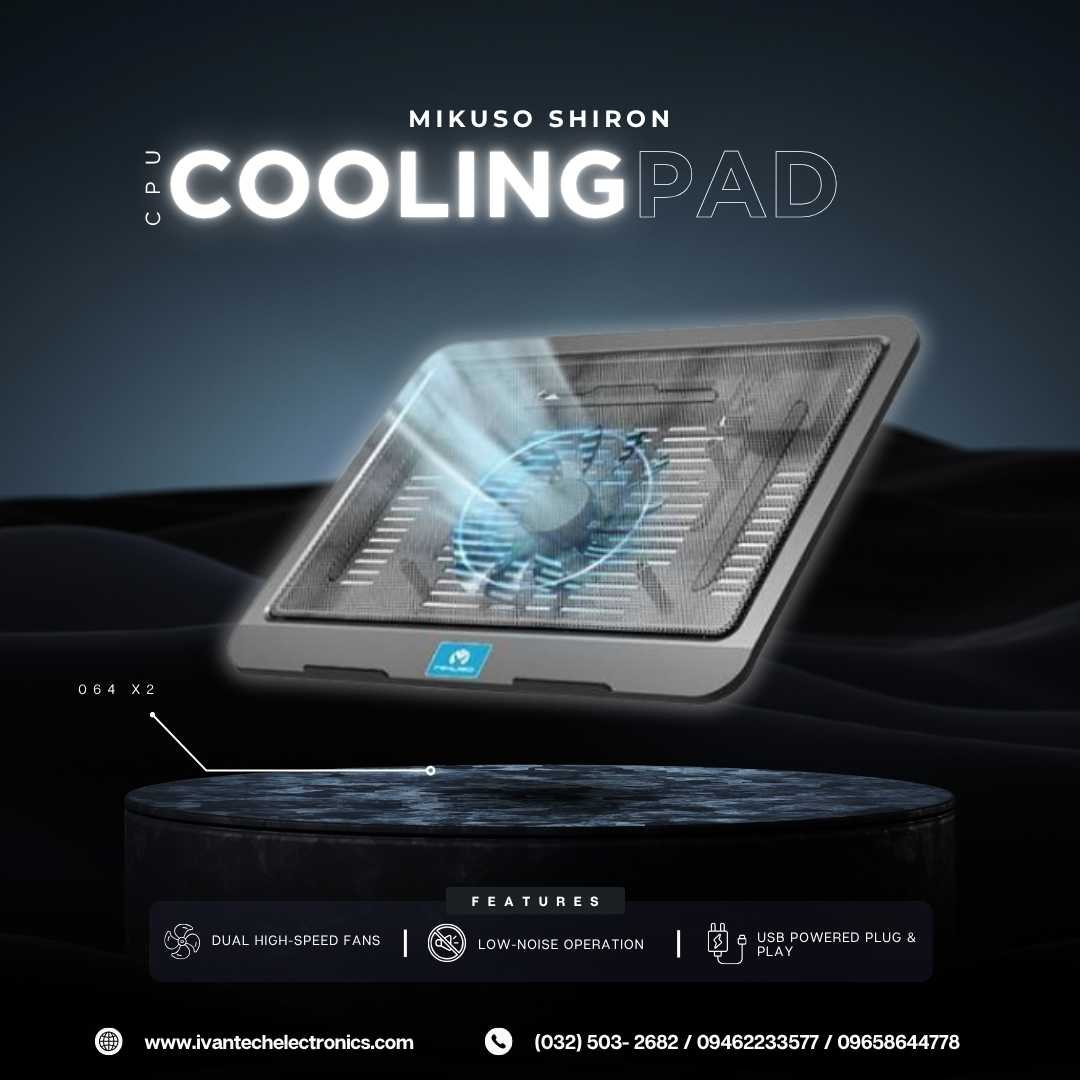 CPU Cooling Pad 064 X2 Dual-Fan Laptop Cooler