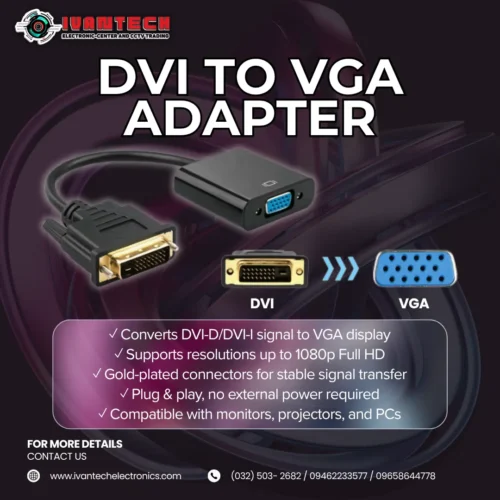 DVI to VGA Adapter – DVI-D Male to VGA Female 1080p Converter