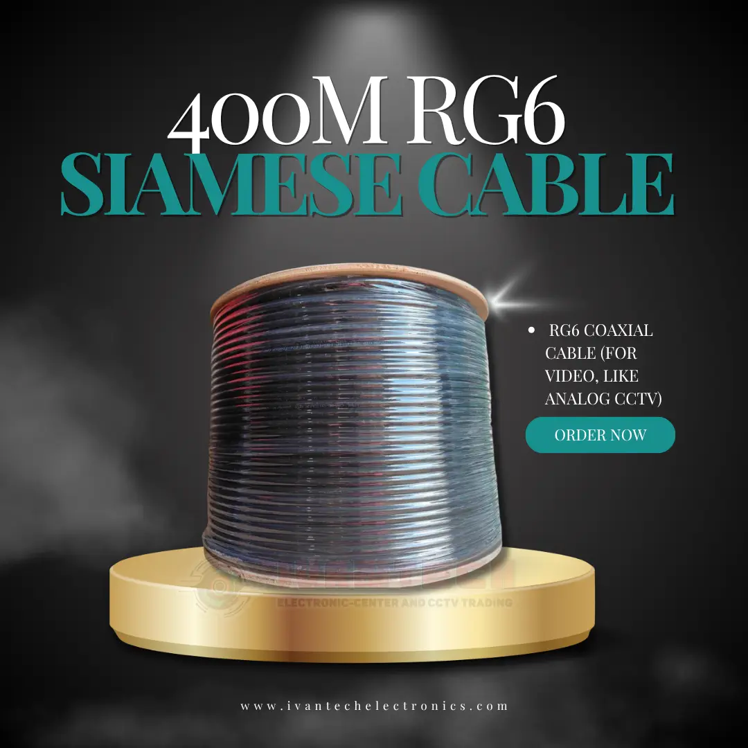 400M RG6 Siamese Coaxial Cable – CCTV Video & Power Cable Roll