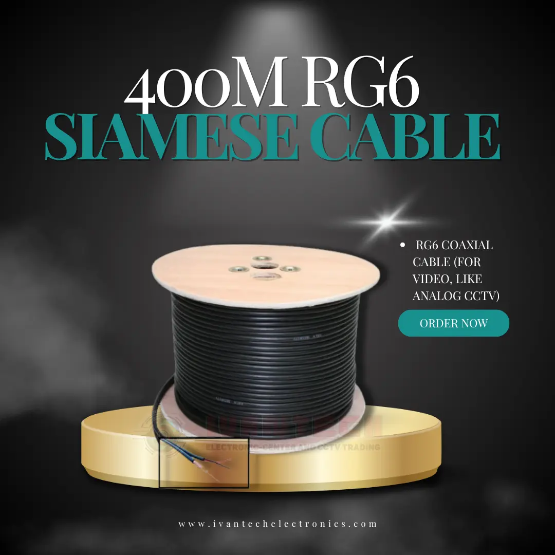 400M RG6 Siamese Coaxial Cable – CCTV Video & Power Cable Roll - Image 4