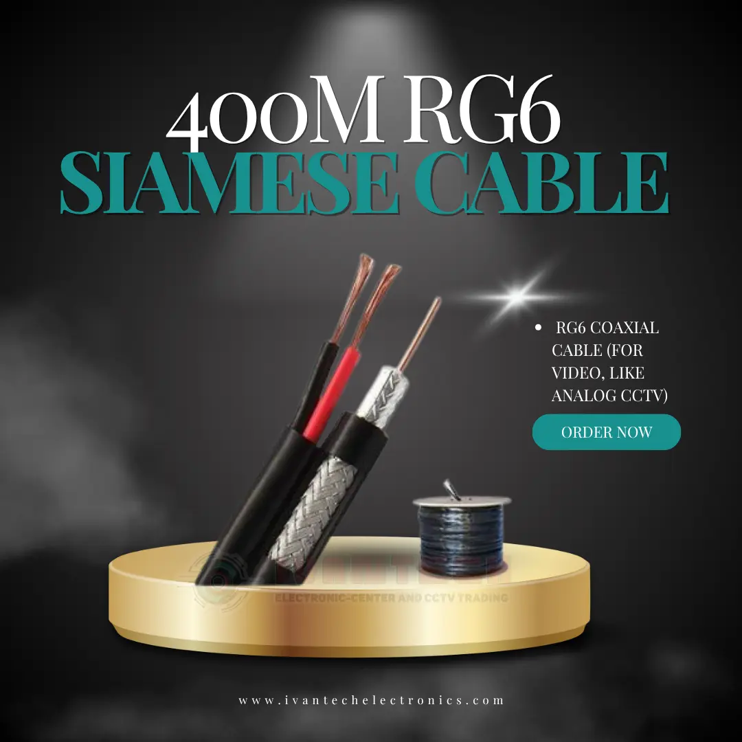 400M RG6 Siamese Coaxial Cable – CCTV Video & Power Cable Roll - Image 3