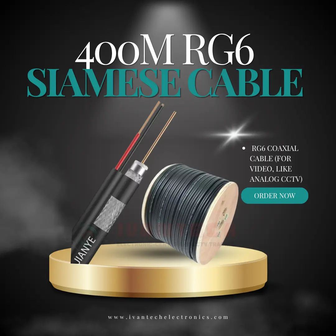 400M RG6 Siamese Coaxial Cable – CCTV Video & Power Cable Roll - Image 2