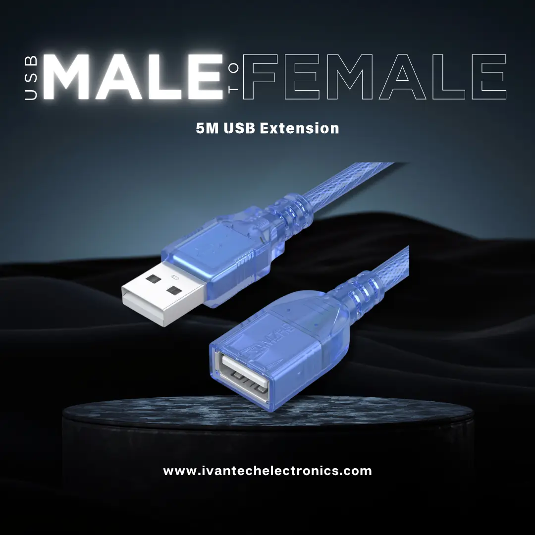 5M USB 2.0 Male to Female Extension Cable – High-Speed Data Cord - Image 2