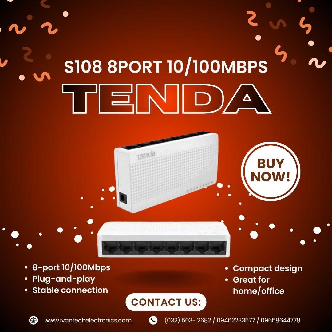 Tenda S108 8-Port 10/100Mbps Desktop Switch Fast Ethernet - Image 2