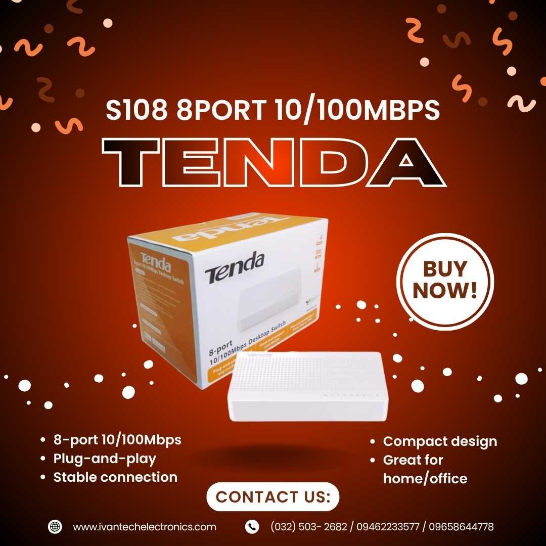 Tenda S108 8-Port 10/100Mbps Desktop Switch Fast Ethernet